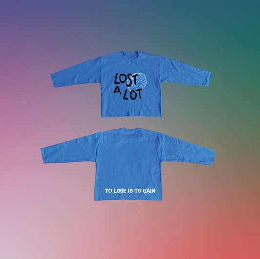 LOST A LOT Raw Hem Crewneck